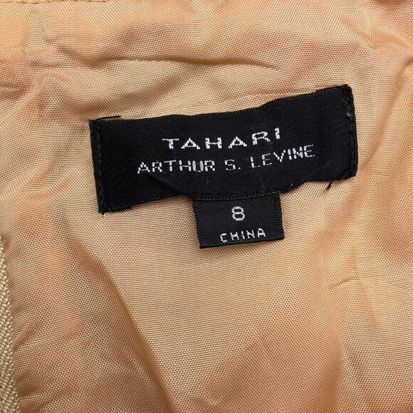 Tahari ASL Dress Women 8 Orange‎ Brown Sheath Short Boho Aztec Boho Gypsy Linen - Picture 3 of 11